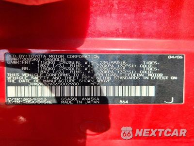Zdjęcie 13 z 13 samochodu: 2006 TOYOTA RAV4 SPORT VIN:JTMZK32V365002980 - miniatura