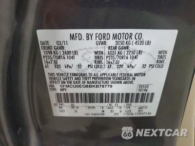 Zdjęcie 12 z 12 samochodu: 2011 FORD ESCAPE LIMITED VIN:1FMCU0EG8BKB78779 - miniatura