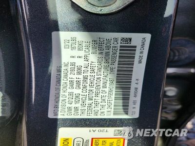 Zdjęcie 12 z 12 samochodu: 2022 HONDA CIVIC TOURING VIN:2HGFE1F95NH316487 - miniatura