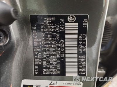 Zdjęcie 12 z 12 samochodu: 2012 TOYOTA CAMRY HYBRID XLE VIN:4T1BD1FK2CU056641 - miniatura