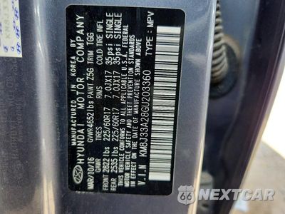 Zdjęcie 12 z 12 samochodu: 2016 HYUNDAI TUCSON ECO VIN:KM8J33A28GU203360 - miniatura