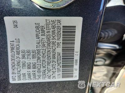 Zdjęcie 12 z 12 samochodu: 2026 HONDA CIVIC SPORT VIN:19XFL2H82TE022441 - miniatura