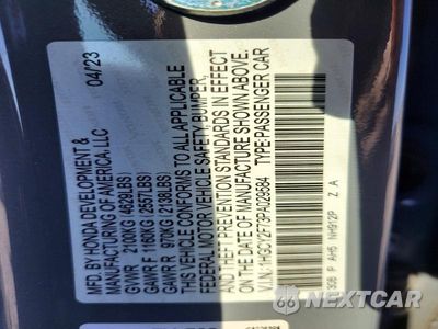 Zdjęcie 12 z 12 samochodu: 2023 HONDA ACCORD HYBRID SPORT-L VIN:1HGCY2F73PA029584 - miniatura
