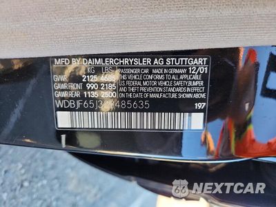 Zdjęcie 12 z 12 samochodu: 2002 MERCEDES-BENZ E 320 VIN:WDBJF65J32B485635 - miniatura