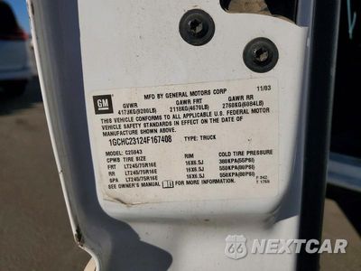 Zdjęcie 12 z 12 samochodu: 2004 CHEVROLET SILVERADO C2500 HEAVY DUTY VIN:1GCHC23124F167408 - miniatura