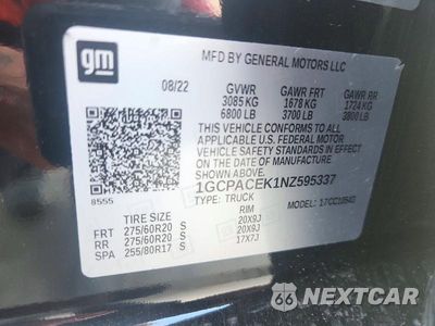 Zdjęcie 12 z 12 samochodu: 2022 CHEVROLET SILVERADO C1500 LT VIN:1GCPACEK1NZ595337 - miniatura