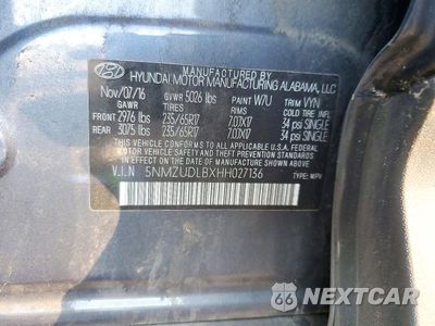 Zdjęcie 14 z 14 samochodu: 2017 HYUNDAI SANTA FE SPORT 2.4L VIN:5NMZUDLBXHH027136 - miniatura
