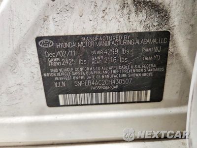 Zdjęcie 13 z 13 samochodu: 2012 HYUNDAI SONATA GLS VIN:5NPEB4AC2CH430507 - miniatura