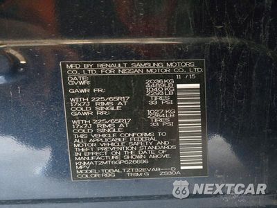 Zdjęcie 14 z 14 samochodu: 2016 NISSAN ROGUE SV VIN:KNMAT2MT6GP626696 - miniatura