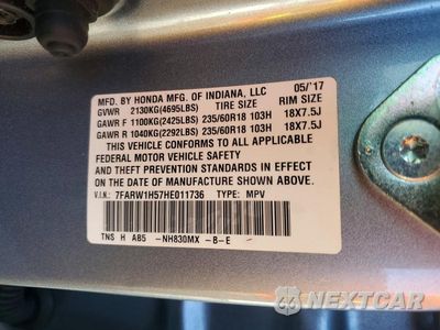 Zdjęcie 12 z 12 samochodu: 2017 HONDA CR-V EX VIN:7FARW1H57HE011736 - miniatura