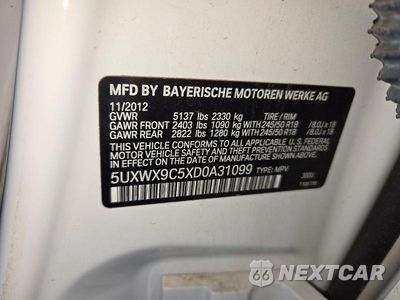 Zdjęcie 12 z 12 samochodu: 2013 BMW X3 XDRIVE28I VIN:5UXWX9C5XD0A31099 - miniatura