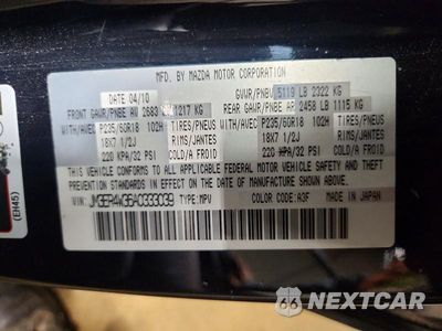Zdjęcie 14 z 14 samochodu: 2010 MAZDA CX-7 SV VIN:JM3ER4W36A0333039 - miniatura