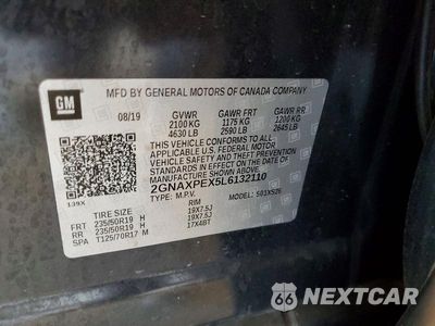 Zdjęcie 13 z 13 samochodu: 2020 CHEVROLET EQUINOX VIN:2GNAXPEX5L6132110 - miniatura
