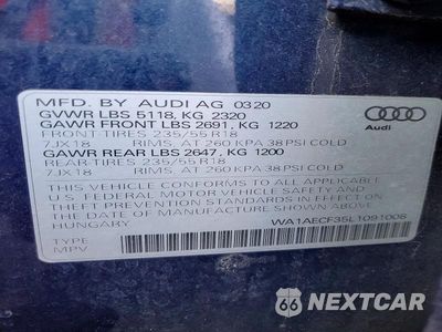 Zdjęcie 13 z 13 samochodu: 2020 AUDI Q3 PREMIUM VIN:WA1AECF35L1091008 - miniatura