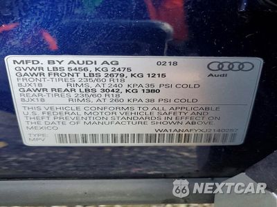 Zdjęcie 13 z 13 samochodu: 2018 AUDI Q5 PREMIUM VIN:WA1ANAFYXJ2140257 - miniatura