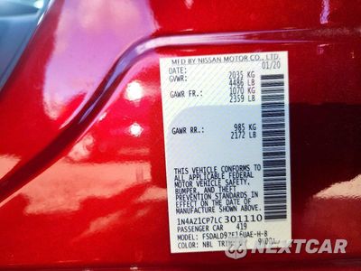 Zdjęcie 14 z 14 samochodu: 2020 NISSAN LEAF SV VIN:1N4AZ1CP7LC301110 - miniatura