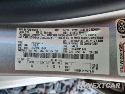 Zdjęcie 12 z 12 samochodu: 2016 FORD FIESTA S VIN:3FADP4TJ3GM171489 - miniatura
