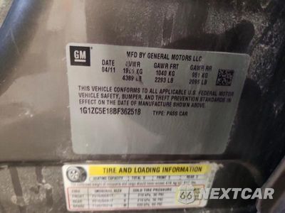 Zdjęcie 12 z 12 samochodu: 2011 CHEVROLET MALIBU 1LT VIN:1G1ZC5E18BF362518 - miniatura
