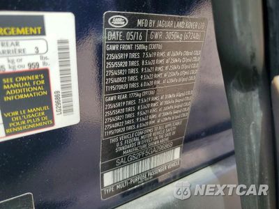 Zdjęcie 13 z 13 samochodu: 2016 LAND ROVER RANGE ROVER HSE VIN:SALGS2PF5GA296869 - miniatura