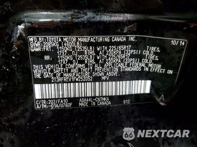Zdjęcie 13 z 13 samochodu: 2015 TOYOTA RAV4 XLE VIN:2T3RFREV1FW252052 - miniatura