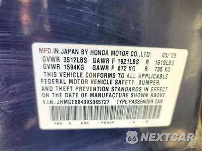 Zdjęcie 12 z 12 samochodu: 2009 HONDA FIT SPORT VIN:JHMGE88409S065727 - miniatura