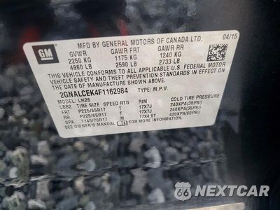 Zdjęcie 13 z 13 samochodu: 2015 CHEVROLET EQUINOX LT VIN:2GNALCEK4F1162984 - miniatura