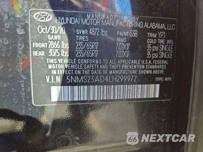 Zdjęcie 13 z 13 samochodu: 2020 HYUNDAI SANTA FE SE VIN:5NMS23AD4LH299972 - miniatura