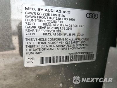 Zdjęcie 13 z 13 samochodu: 2023 AUDI Q3 PREMIUM PLUS S LINE 45 VIN:WA1EECF31P1141507 - miniatura