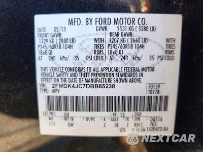 Zdjęcie 13 z 13 samochodu: 2013 FORD EDGE SEL VIN:2FMDK4JC7DBB85238 - miniatura