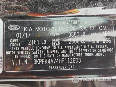 Zdjęcie 12 z 12 samochodu: 2017 KIA FORTE LX VIN:3KPFK4A74HE112603 - miniatura