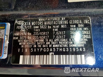 Zdjęcie 13 z 13 samochodu: 2017 KIA SORENTO LX V6 VIN:5XYPGDA57HG319543 - miniatura
