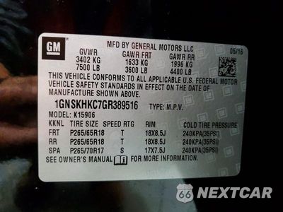 Zdjęcie 13 z 13 samochodu: 2016 CHEVROLET SUBURBAN K1500 LT VIN:1GNSKHKC7GR389516 - miniatura
