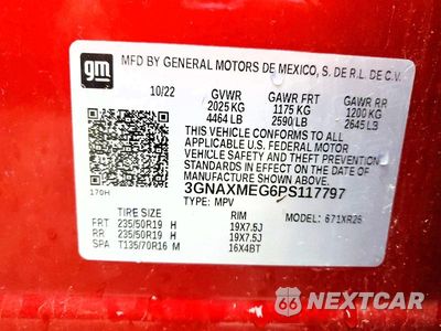 Zdjęcie 13 z 13 samochodu: 2023 CHEVROLET EQUINOX RS VIN:3GNAXMEG6PS117797 - miniatura