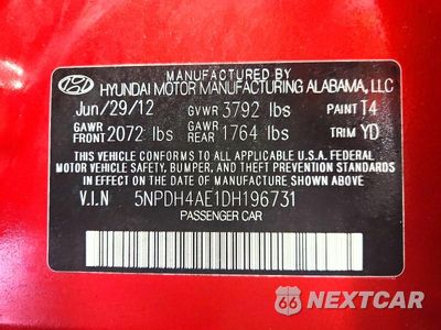 Zdjęcie 12 z 12 samochodu: 2013 HYUNDAI ELANTRA GLS VIN:5NPDH4AE1DH196731 - miniatura