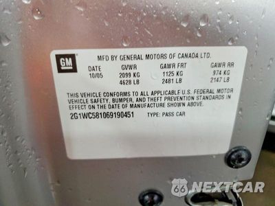 Zdjęcie 13 z 13 samochodu: 2006 CHEVROLET IMPALA LT VIN:2G1WC581069190451 - miniatura