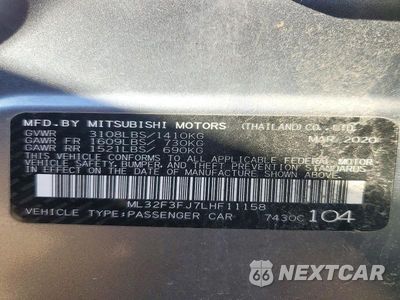 Zdjęcie 12 z 12 samochodu: 2020 MITSUBISHI MIRAGE G4 ES VIN:ML32F3FJ7LHF11158 - miniatura