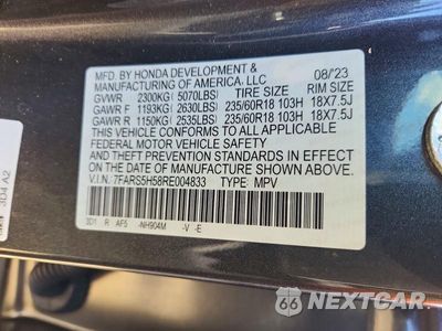 Zdjęcie 13 z 13 samochodu: 2024 HONDA CR-V SPORT VIN:7FARS5H58RE004833 - miniatura