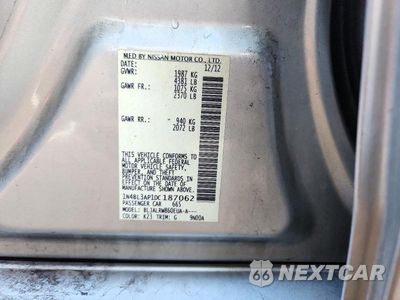 Zdjęcie 12 z 12 samochodu: 2013 NISSAN ALTIMA 3.5 S VIN:1N4BL3AP1DC187062 - miniatura