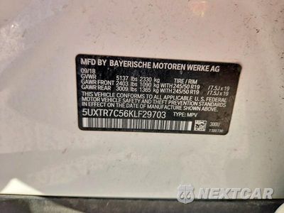 Zdjęcie 13 z 13 samochodu: 2019 BMW X3 SDRIVE30I VIN:5UXTR7C56KLF29703 - miniatura