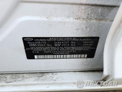 Zdjęcie 12 z 12 samochodu: 2016 HYUNDAI SONATA ECO VIN:5NPE24AA0GH342141 - miniatura