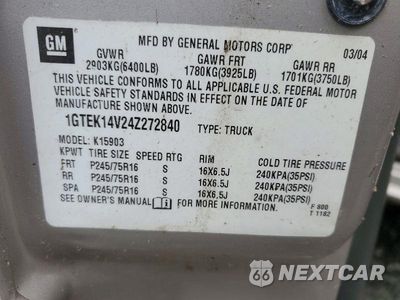 Zdjęcie 12 z 12 samochodu: 2004 GMC NEW SIERRA K1500 VIN:1GTEK14V24Z272840 - miniatura