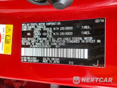 Zdjęcie 13 z 13 samochodu: 2016 LEXUS RX 350 VIN:JTJBZMCA2G2008039 - miniatura