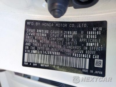 Zdjęcie 12 z 12 samochodu: 2018 HONDA CIVIC EXL VIN:JHMFC1F74JX026989 - miniatura