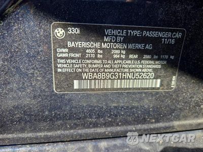 Zdjęcie 13 z 13 samochodu: 2017 BMW 330 I VIN:WBA8B9G31HNU52620 - miniatura