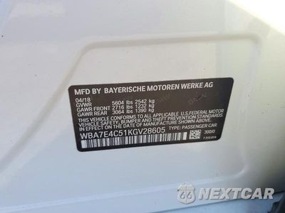 Zdjęcie 12 z 12 samochodu: 2019 BMW 740 XI VIN:WBA7E4C51KGV28605 - miniatura