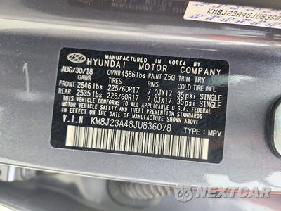 Zdjęcie 13 z 13 samochodu: 2018 HYUNDAI TUCSON SE VIN:KM8J23A48JU836078 - miniatura