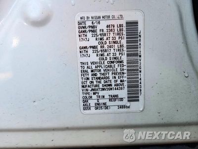 Zdjęcie 13 z 13 samochodu: 2016 NISSAN ROGUE S VIN:JN8AT2MV2GW144397 - miniatura
