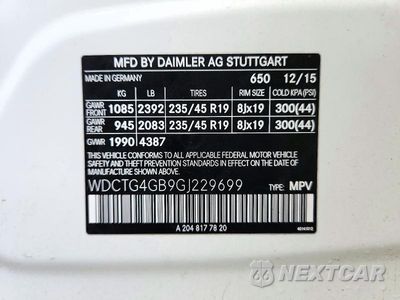Zdjęcie 14 z 14 samochodu: 2016 MERCEDES-BENZ GLA 250 4MATIC VIN:WDCTG4GB9GJ229699 - miniatura
