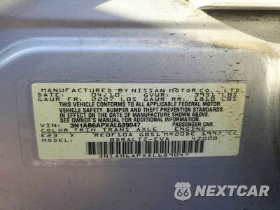 Zdjęcie 13 z 13 samochodu: 2010 NISSAN SENTRA 2.0 VIN:3N1AB6APXAL689047 - miniatura