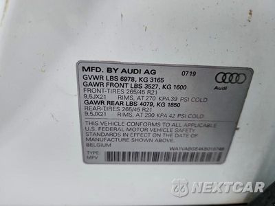Zdjęcie 13 z 13 samochodu: 2019 AUDI E-TRON PRESTIGE VIN:WA1VABGE4KB019748 - miniatura
